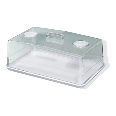 Stewart White Tray and Clear Cover Rectangular