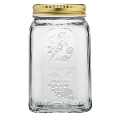Homemade Airtight Jar with Gold Lid 1Ltr