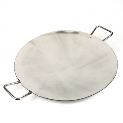 Round Stainless Steel Tawa With Handle 14"