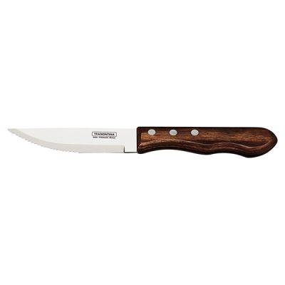 Tramontina Jumbo Polywood Handled Steak Knife 25cm, Pointed Tip, Serrated Edge, Brown