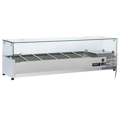 Blizzard TOP1500CR Toppings Prep Unit with Glass Surround holds 5x1/3 GN Not Included 1500mm wide