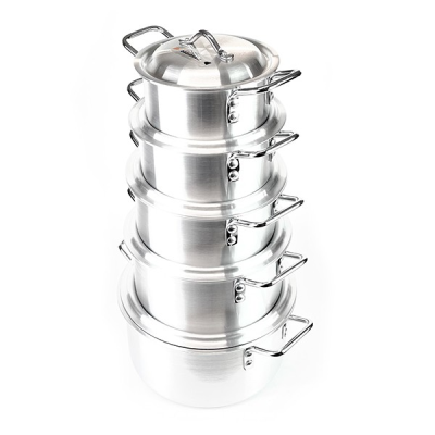 Competent Set of 5 Aluminium Cooking Pot & Lid Set (Pack5)