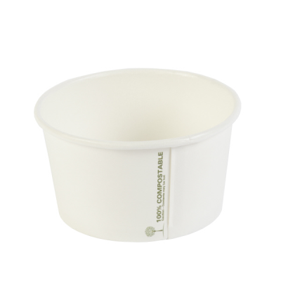 Biodegradable White PLA Soup Container 12oz (Pack 25) [500]