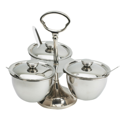 Revolving 3 Bowl Pickle Stand