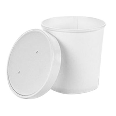 White Paper Soup Cup and Lid 340ml/12oz (Pack 25)
