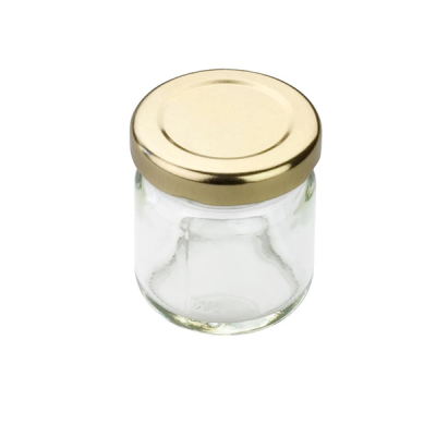 Tala Round Breakfast Mini Glass Jar with Gold Screw Top Lid 44ml / 1.5 oz