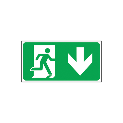 Self Adhesive Exit Man Arrow Down Sign