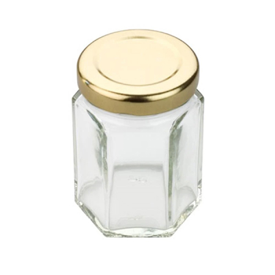 Tala Hexagnol Glass Jar with Gold Screw top Lid 55ml / 2oz