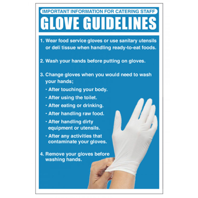 Glove Guidelines Notice Self Adhesive 300 x 200mm