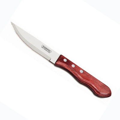 Tramontina Jumbo Polywood Handled Steak Knife 25cm with Pointed Blade Red