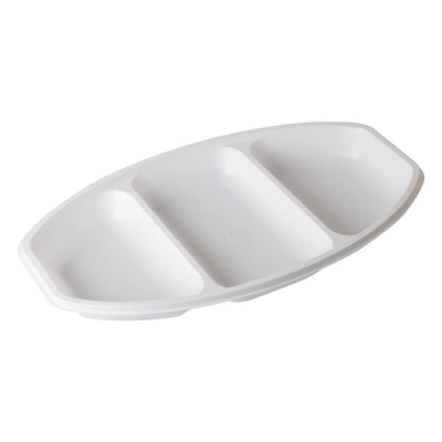 Disposable Oval 3 Section Party Platter 11.5" x 19.25" AD17 (Pack 10)
