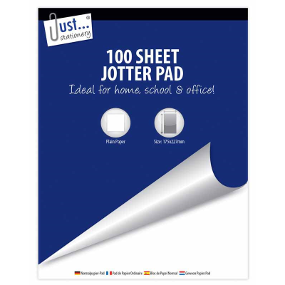 Just Stationery 100 Sheet 175x227mm Plain Jotter Pad