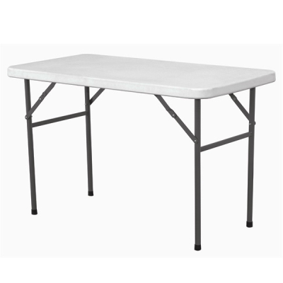 Folding Table White Rectangular Solid Top 122(l) x 61(w) x 74(h)cm Max 150kg