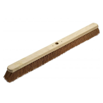 Wooden Broom Head and Handle Complete 36" Natural Coco
