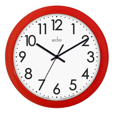 Acctim Abingdon Red Wall Clock 255mm