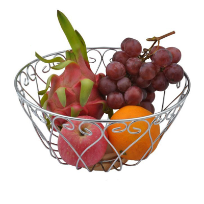 Royal Cuisine Round Fruit Basket Wooden Base