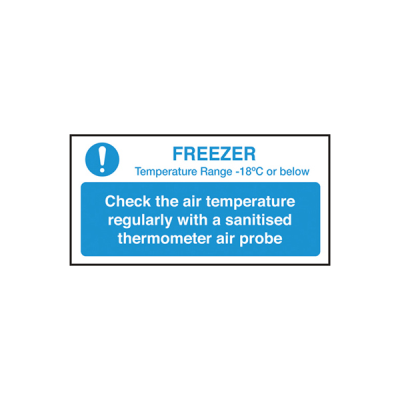 Self Adhesive Check Freezer Temperature Sign