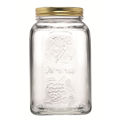 Homemade Airtight Jar with Gold Lid 1.5Ltr