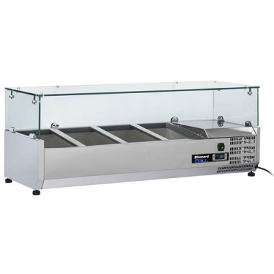 Blizzard TOP2000CR Toppings Prep Unit with Glass Surround holds 9x1/3 GN Not Included 2000mm wide