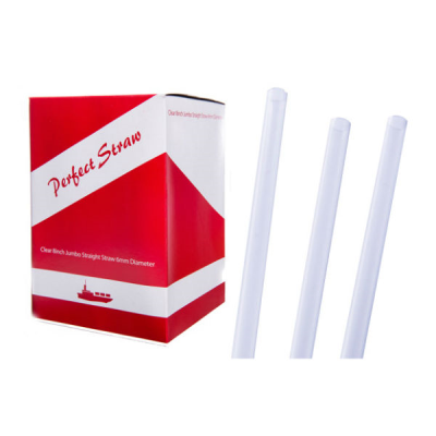 Clear Jumbo Straws 8" x 6mm (Pack 500)