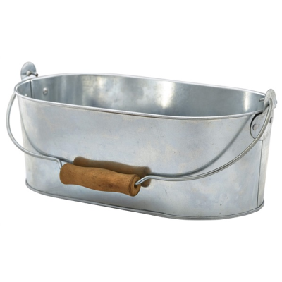 Galvanised Steel Oval Table Caddy 28x15.5x10cm