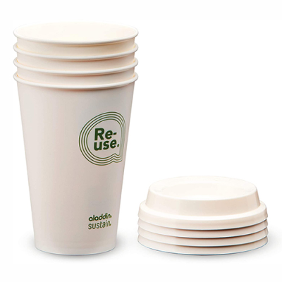 Aladdin Re-use Sustain Cup & Lid (Pack 4)