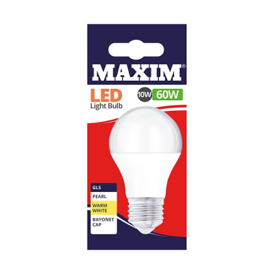 Maxim LED GLS Blub Edison Screw Warm White 10w (Pack 10)