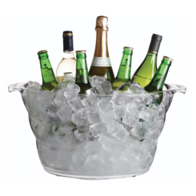 BarCraft Clear Acrylic Large Oval Drinks Pail / Cooler