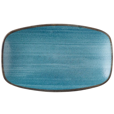 Churchill Stonecast Raw Teal Oblong Chefs Plate 7.8 x 4.75" (Pack 12)