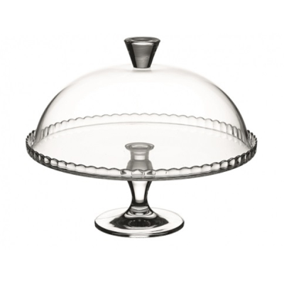 Patisserie Footed Glass Round Service Plate & Dome 33cm