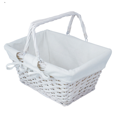 JVL Shopping Basket with Lining White