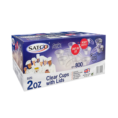 Satco 2oz Round Plastic Pots & Lids (Pack 800)