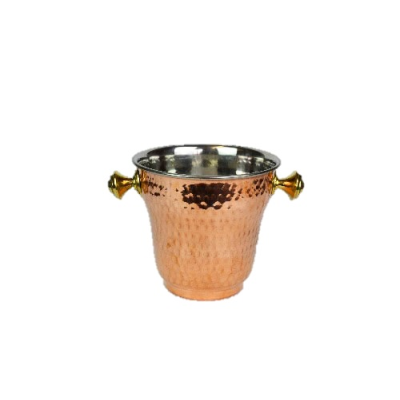 Copper Ice Bucket with Brass Handles 14(w) x 13(h)cm