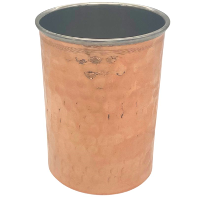 Copper Hammered Double Wall Straight  Tumbler