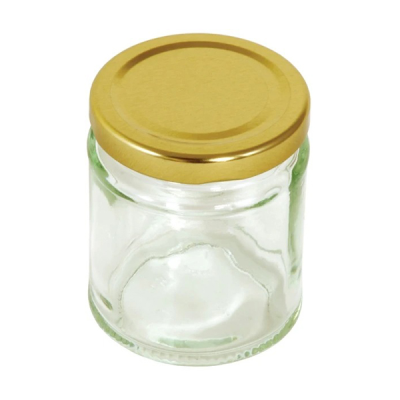 Tala Round Preserving Glass Jar with Gold Screw Top Lid 190ml / 7oz