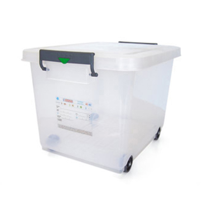 Araven 60 Ltr Transparent Food Storage Bin with Wheels Lid 530 x 396 x 378.5(d)mm