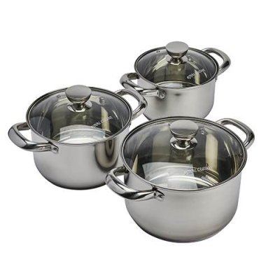 Royal Cuisine Stainless Steel Stock Pot Set Induction 18,20,22cm