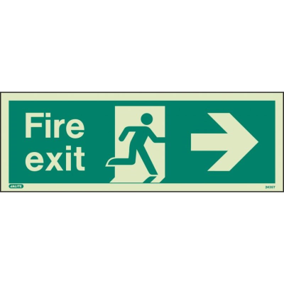 Sign Fire Exit Right Photoluminescent