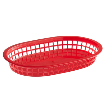 Chicago Platter Oval Plastic Serving Basket in Red 27 x 18 x 4cm