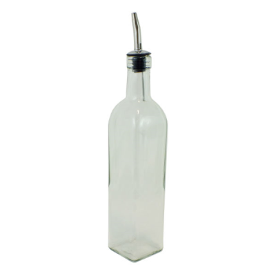 Glass Square Oil Bottle with Pourer 16oz