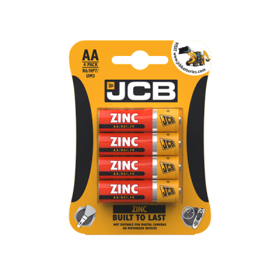 JCB Zinc Batteries AA (Pack 4)