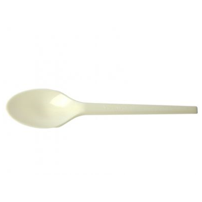 Vegware Disposable White Compostable RCPLA Spoon 6.5" (Pack 50)