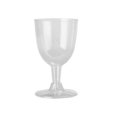 Disposable Plastic Wine Glass 6oz Clear Base 2 Piece (Pack 6)