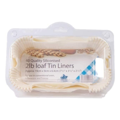 Essential Greaseproof 2Lb Siliconised Loaf Tin Liner (Pack 40)