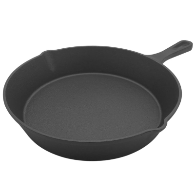 Round Cast Iron Skillet Frying Pan 10" with Long Handle
