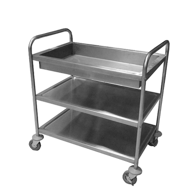 Stainless Steel 3 Tier Deep Clearing Trolley 86(w) x 53(d) x 93(h)cm