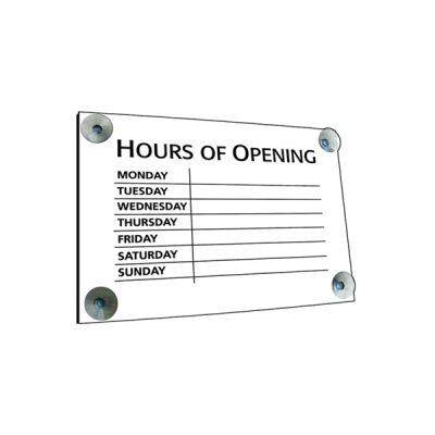 Hours of Opening Sign with Pen 200 x 300mm