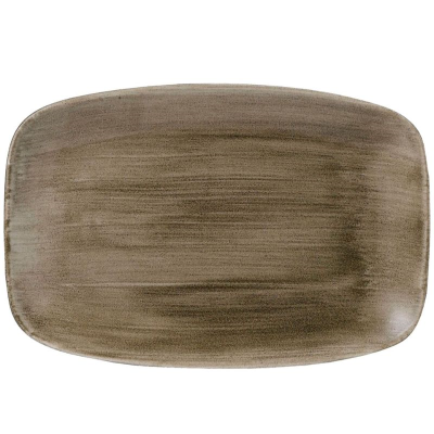 Churchill Stonecast Patina Antique Taupe Oblong Chefs Plate 12 x 7.8" (Pack 6)