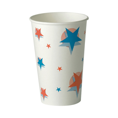 Star/Ball Design Cold Drink Paper Cup 16oz (Pack 50) [1000]