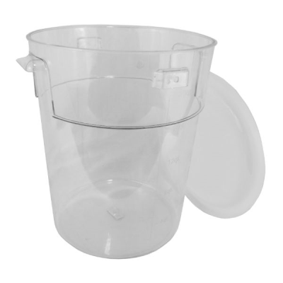 Polycarbonate Round Clear Storage Container & Lid 10 Litre
